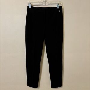 Max Mara Slim‎ Leg Pants Light Pleat Navy Blue Zip 4 Stretch Quiet Luxury Office